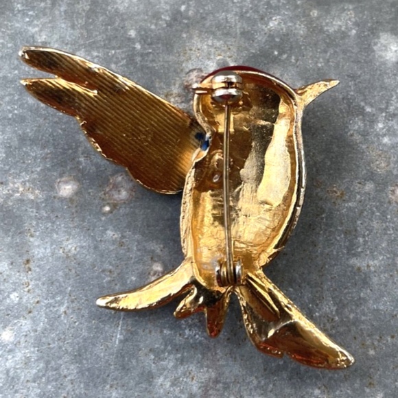 Vintage Bird Brooch enamel multicolor - Picture 2 of 2